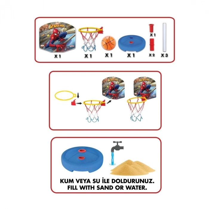 ÇOK SATAN Dede Spiderman Küçük Ayaklı Basketbol Potası
