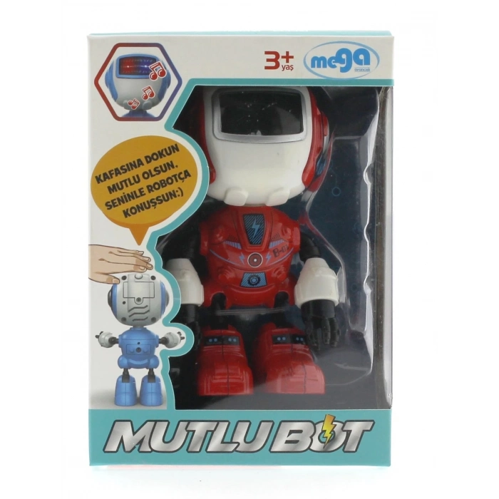 ÇOK SATAN Dekoratif Sesli Işıklı Mini Sevimli Kırmızı Robot