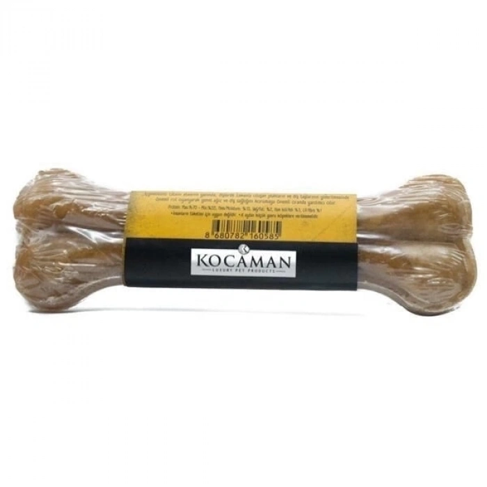 ÇOK SATAN Delibon Deri Pres Vakumlu Kemik Köpek Ödülü Naturel 15 Cm 1 Adet