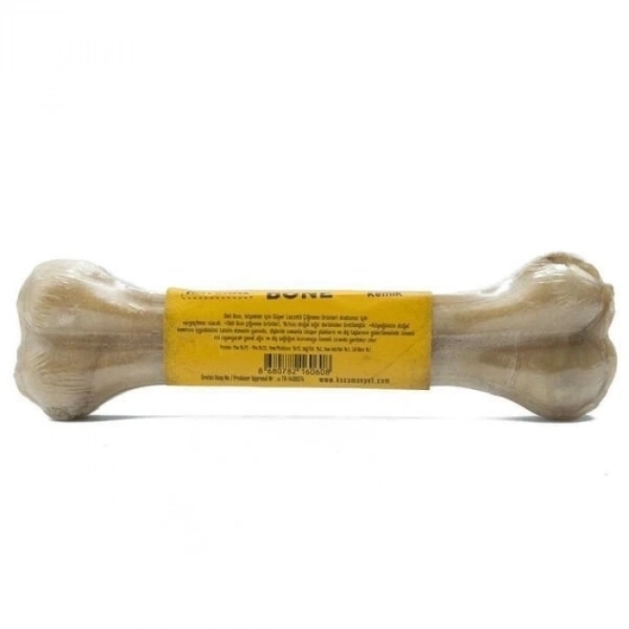 ÇOK SATAN Delibon Deri Pres Vakumlu Kemik Köpek Ödülü Naturel 22 Cm 1 Adet