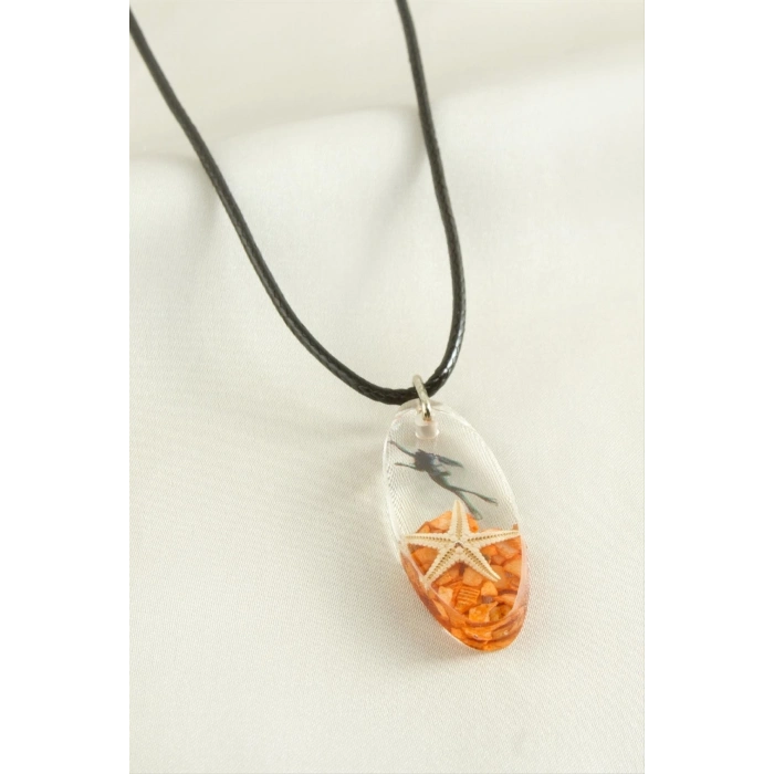 ÇOK SATAN Deniz Yıldızı Elips Epoksi Kolye