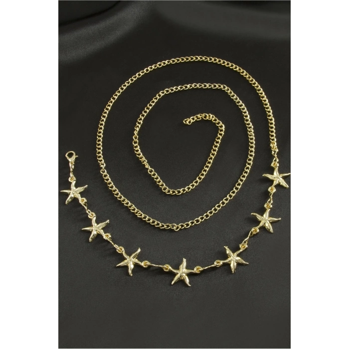 ÇOK SATAN Deniz Yıldızı Metal Zincir Kemer