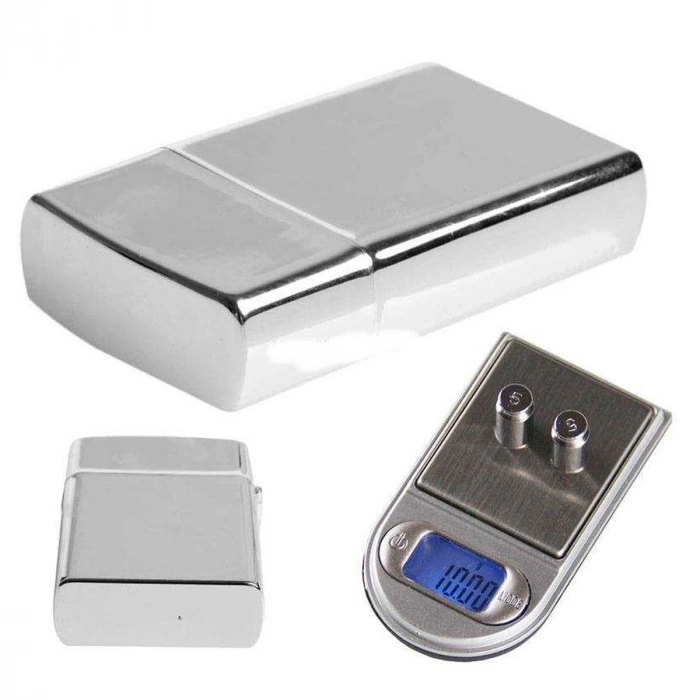 ÇOK SATAN Diamond Zippo Çakmak Şeklinde Kutulu Mini Cep Hassas Dijital Terazi (200gr-0.01)