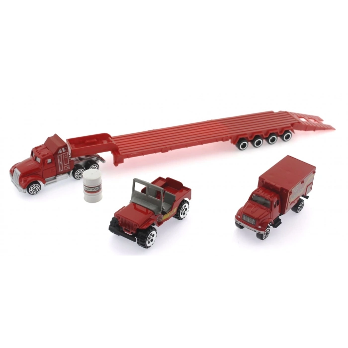 ÇOK SATAN Die Cast Metal Tırlı ve Jeepli İtfaiye Seti