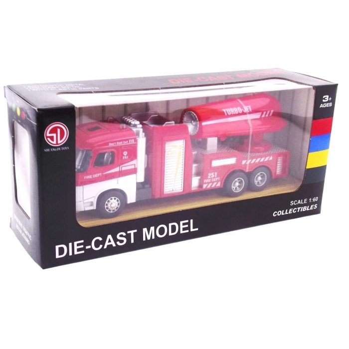 ÇOK SATAN Die Cast Model Çek Bırak Turbo Jet İtfaiye Kamyonu