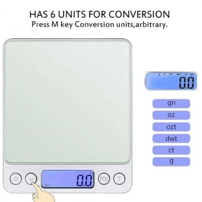ÇOK SATAN Dijital Hassas Mutfak Terazisi Hassas Tartı 2000 Gr/01 Gr Hassasiyet