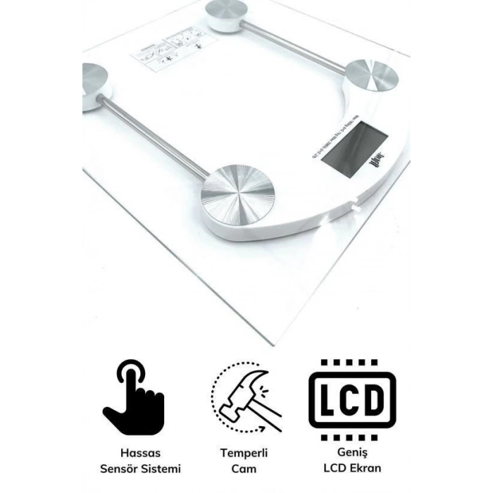 ÇOK SATAN Dijital Kare Cam Baskül Darbelere Karşı Dayanıklı Terazi Yüksek Hassasiyetli Tartı Tf 1052