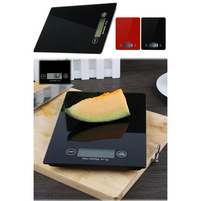 ÇOK SATAN Dijital Mutfak Tartısı - 5 Kg Kapasite, 1 Gram Hassasiyet, Şık Siyah Cam Tasarım