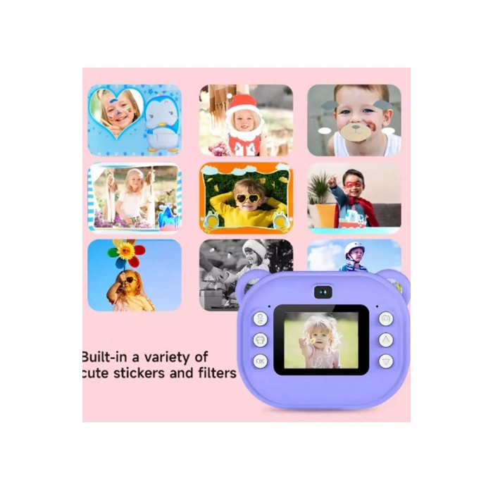 ÇOK SATAN Dijital Video Kayıt Fotoğraf Çocuk Kamerası Anlık Termal Resim Kağıt Baskılı Vtn-09