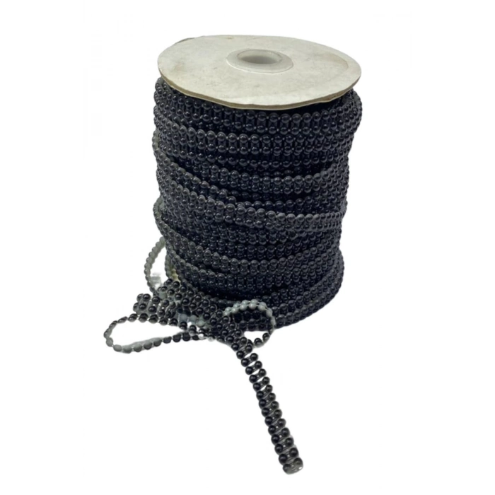 ÇOK SATAN Dikilebilir Sıralı İnci En 1 cm Siyah 5 Metre