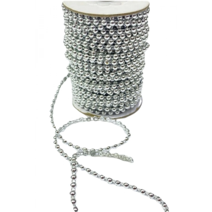 ÇOK SATAN Dikilebilir Sıralı İnci Tekli En 1 cm Gümüş 10 Metre