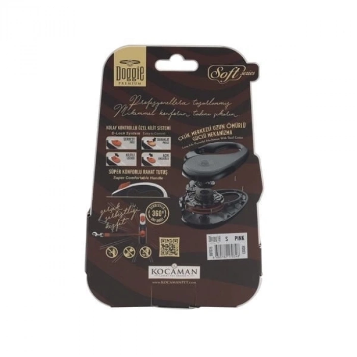 ÇOK SATAN Doggie Soft Otomatik Köpek Uzatma Tasması Small Pembe 15 Kg 5 Mt