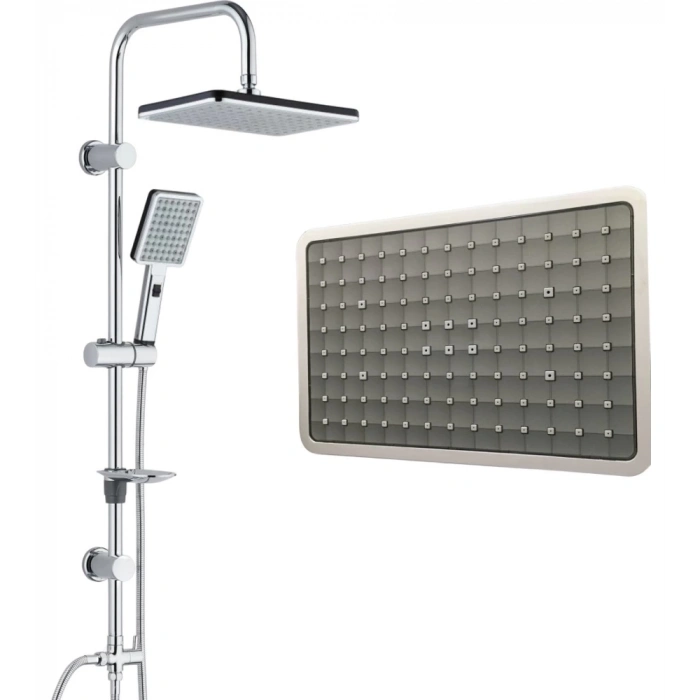 ÇOK SATAN Domino Krom Yağmurlama Sistemli Tepe Duş Seti - Fonksiyonel Ve Şık Tasarım