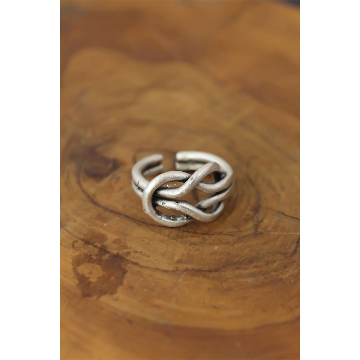 ÇOK SATAN Düğüm Model Metal Ayarlanabilir Erkek Yüzük