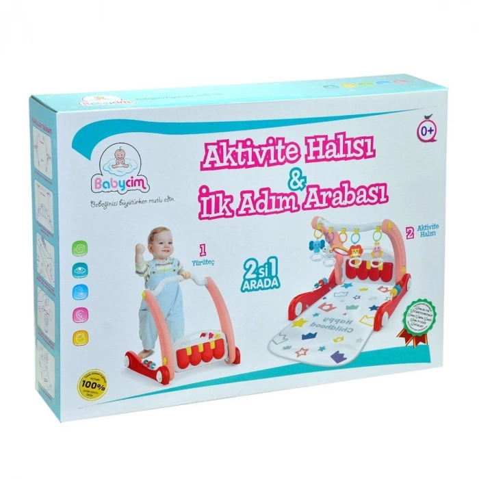ÇOK SATAN E0634 Aktivite Halısı&İlk Adım Arabası -Pembe ,Birlik