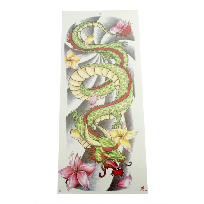 ÇOK SATAN Ejderha Tattoo Kol Dövme Sticker