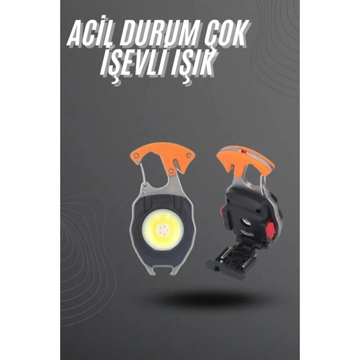 ÇOK SATAN El Feneri LED Anahtarlık Çok Fonksiyonlu Mini Çakmak Özellikli