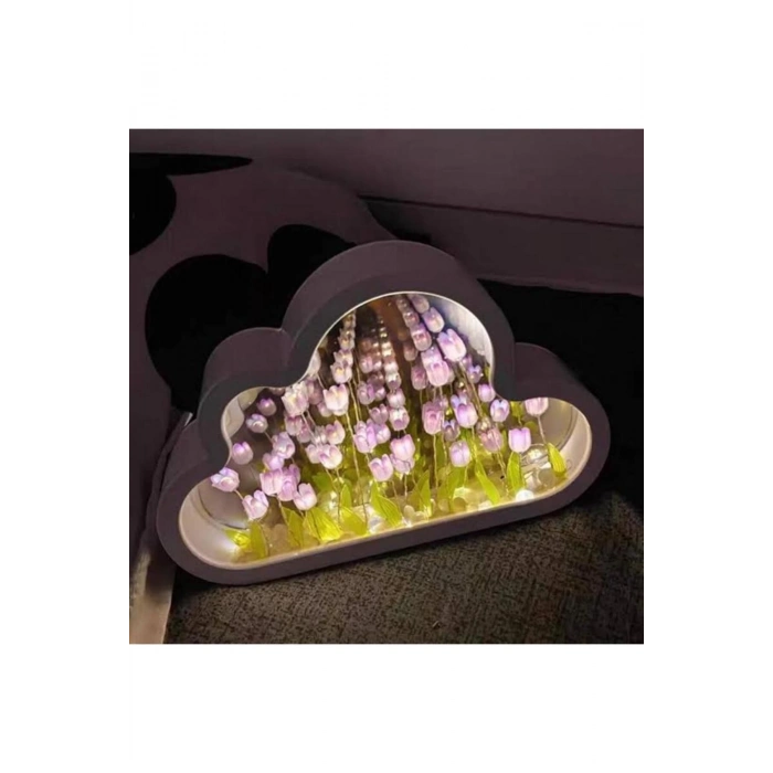 ÇOK SATAN El Yapımı Lale Denizi Bulut Gece Lambası Büyük Boy