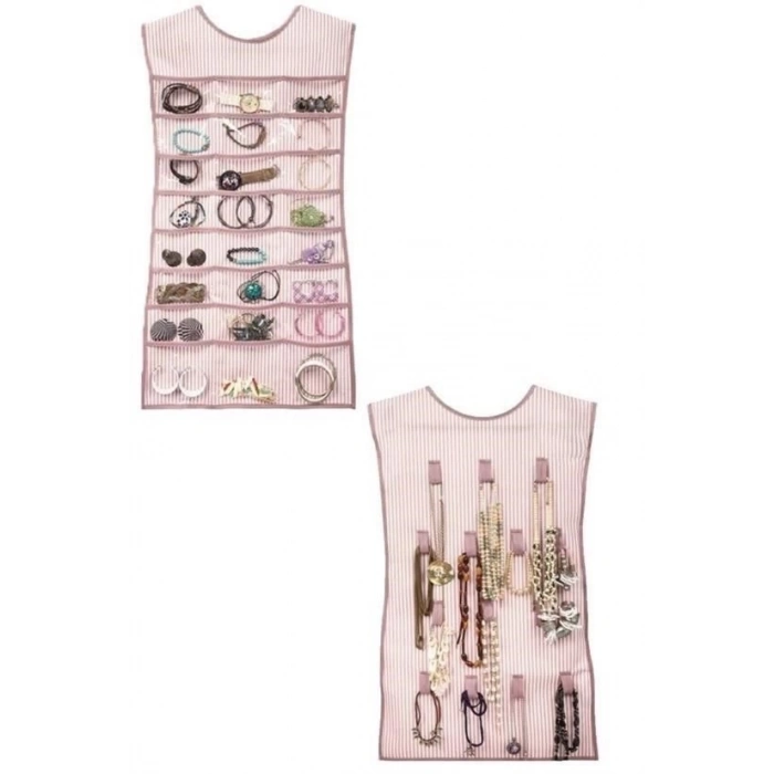 ÇOK SATAN Elbise Şeklinde Takı Düzenleyici İki Taraflı Mücevherler Ve Takılar İçin Takı Organizer