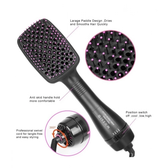 ÇOK SATAN Elektrikli Hava Üflemeli 2 İn 1 Saç Düzleştirici Fön Tarağı