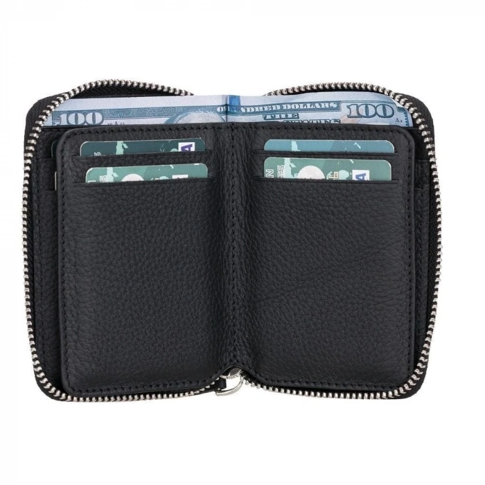 ÇOK SATAN Elvis Deri Erkek Cüzdan FL01 Siyah