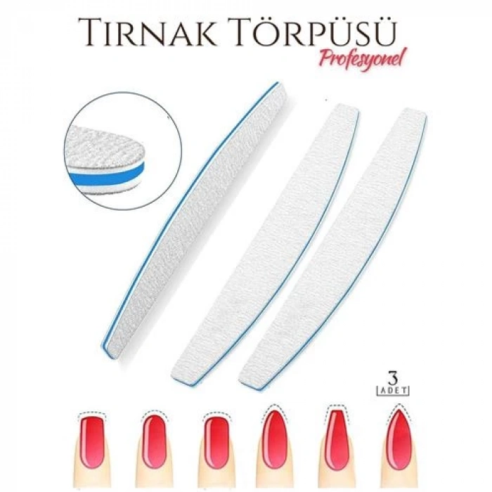 ÇOK SATAN Engithalat Protez Tırnak Törpüsü 100/180 Grid Profesyonel 3 Adet