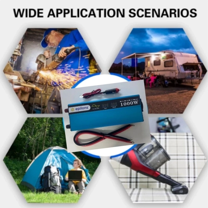 ÇOK SATAN Epilons 12v 1000w Tam Sinus İnverter 220v Çevirici Taşınabilir Güç Kaynağı