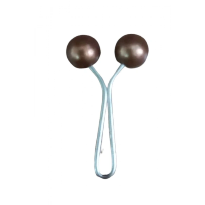 ÇOK SATAN Eşarp Klipsi Top Model Düz Kahverengi 1 Adet