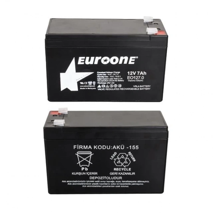 ÇOK SATAN Euroone Eo127.0 12 Volt 7 Amper Bakımsız Kuru Akü