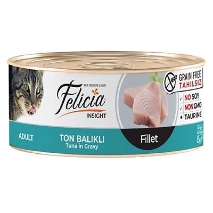 ÇOK SATAN Felicia Tahılsız Ton Balıklı Fileto Yetişkin Konserve Kedi Maması 85 Gr