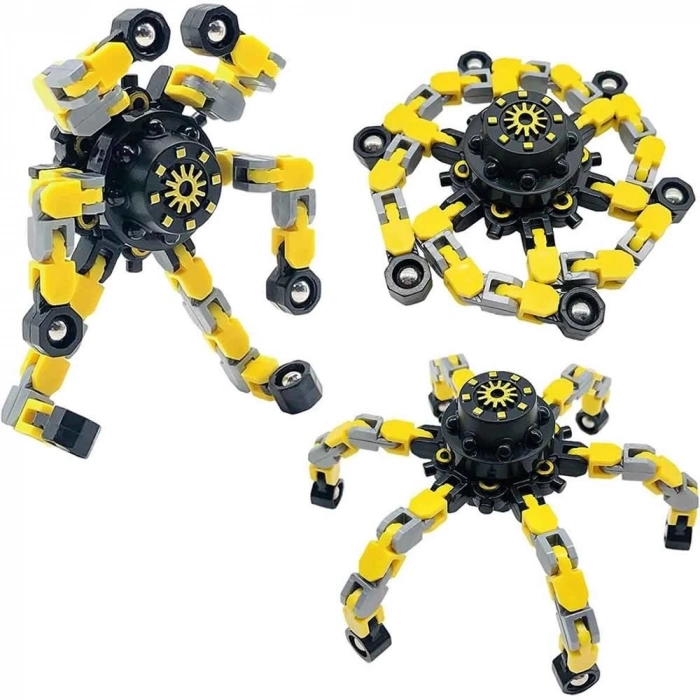 ÇOK SATAN Fidget Spinners Dönüştürülebilir Zincir Robot Oyuncak -1 adet stokta olan gönderilir