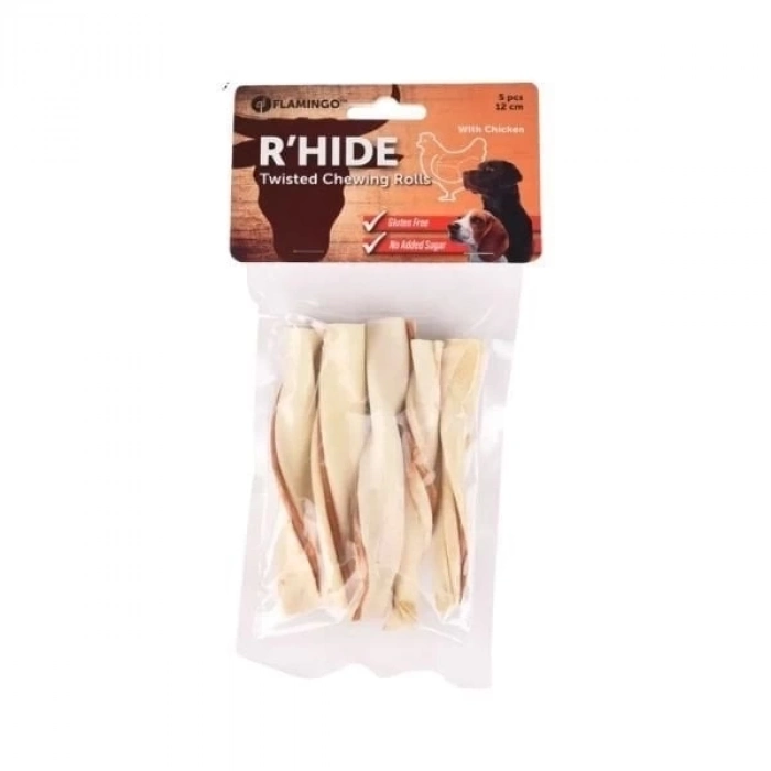 ÇOK SATAN Flamingo Rhide Twisted Tavuklu Burgu Çubuk Köpek Ödül Maması 12 Cm 70 Gr