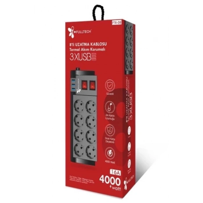 ÇOK SATAN Ftr-08 8’li Termal Akım Korumalı Priz