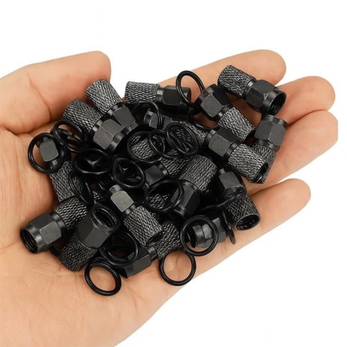 ÇOK SATAN Fully E-325 Siyah Contalı Rg6/u6 22mm 1.kalite F Konnektör (100lü Poşet)