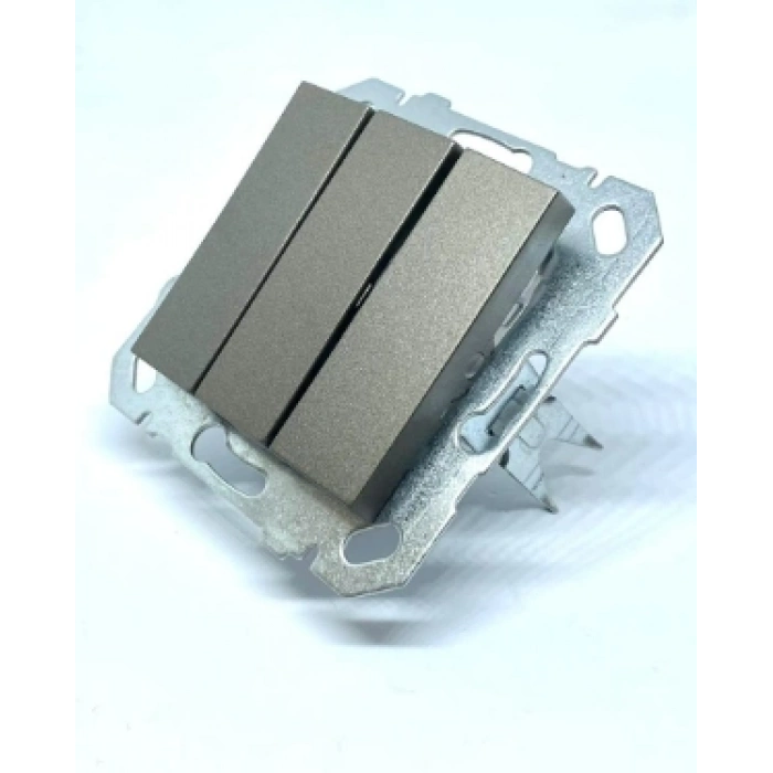 ÇOK SATAN Füme Üçlü Anahtar Çerçevesiz - Priz ve Anahtar İçin Uyumlu Çerçeve