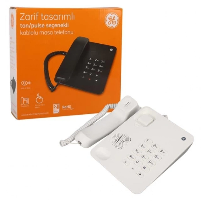 ÇOK SATAN General Electric Tk-30043 Ekransız Beyaz Masaüstü Telefon