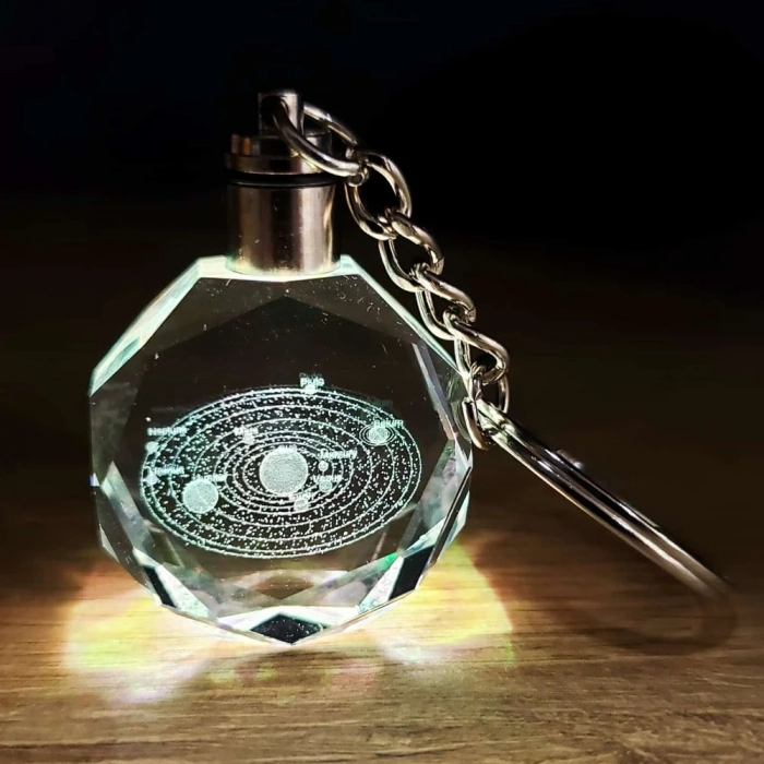 ÇOK SATAN Gezegenler Temalı Renk Değiştiren Kristal Anahtarlık