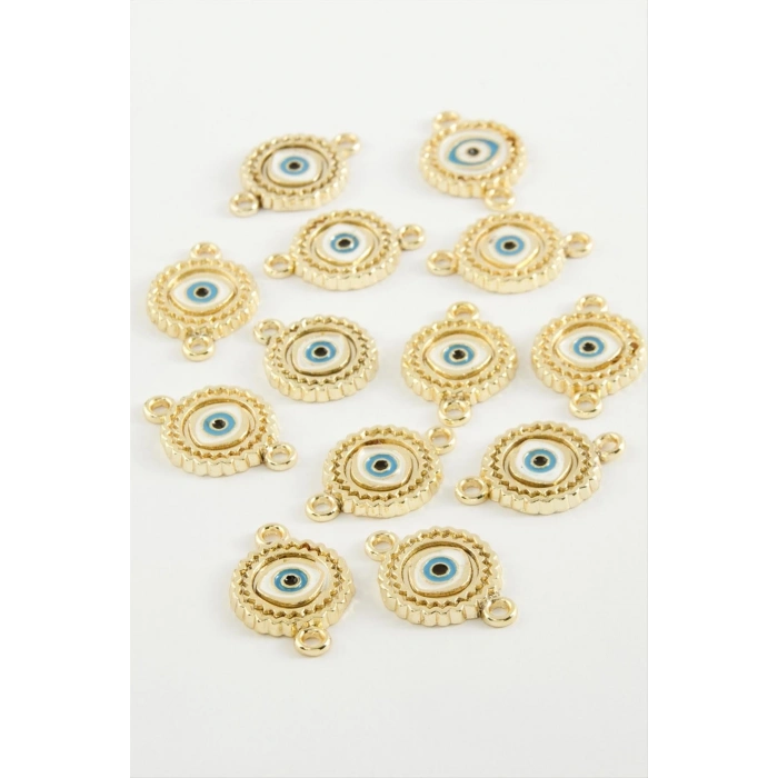 ÇOK SATAN Göz Çift Kulplu Mineli Bileklik ve Kolye Ucu Aparatı 1 Adet