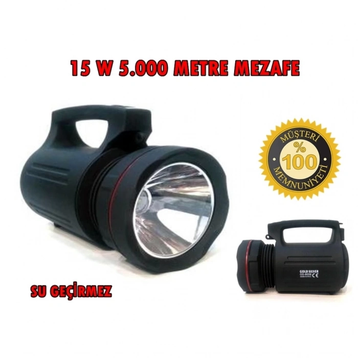 ÇOK SATAN Gs-8006 Parlak Ledli Taşınabilir Şarj Edilebilir El Feneri 15w