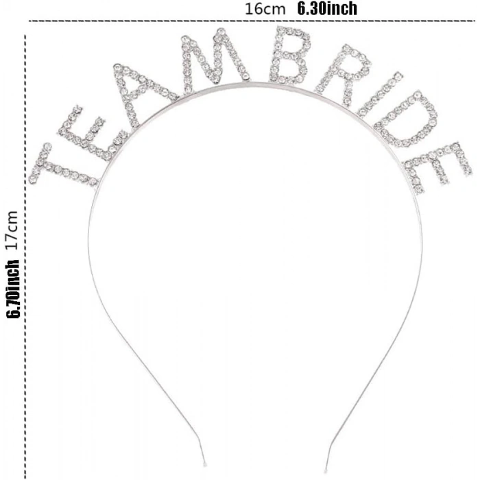 ÇOK SATAN Gümüş Kaplama Kristal Taşlı Team Bride Taç