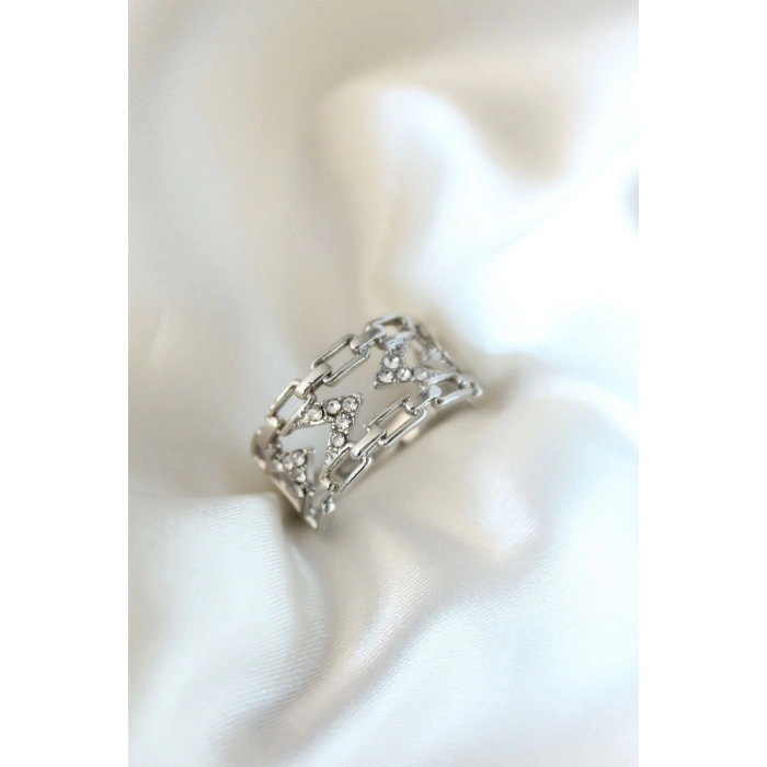 ÇOK SATAN Gümüş Kaplama Zirkon Taşlı Kadın Yüzük