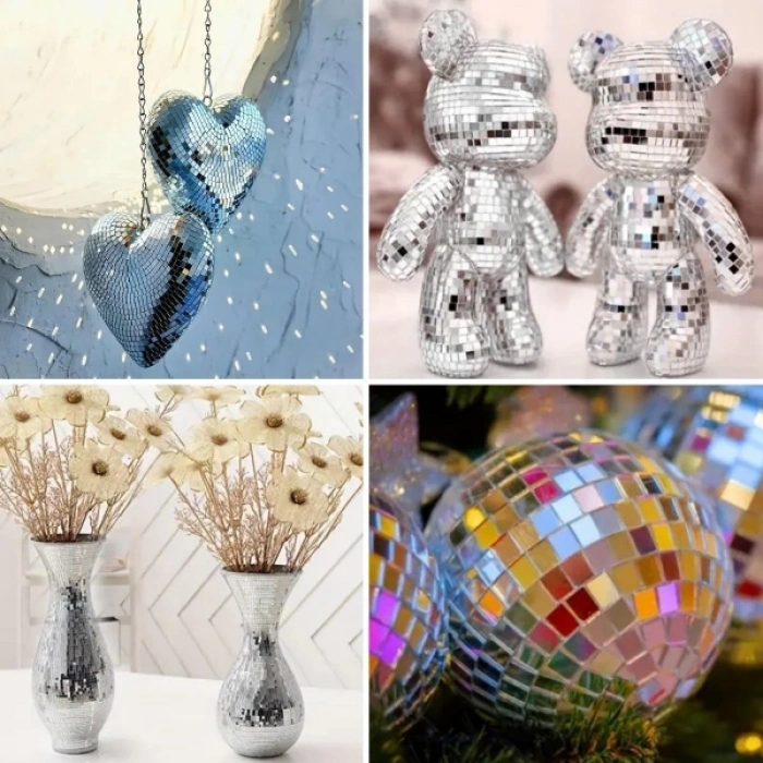 ÇOK SATAN Gümüş Renk Aynalı Dekor Bandı Kendinden Yapışkanlı 1 Metre X 4 Cm