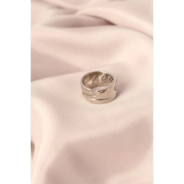 ÇOK SATAN Gümüş Renk Metal Taşlı Model Ayarlanabilir Kadın Yüzük