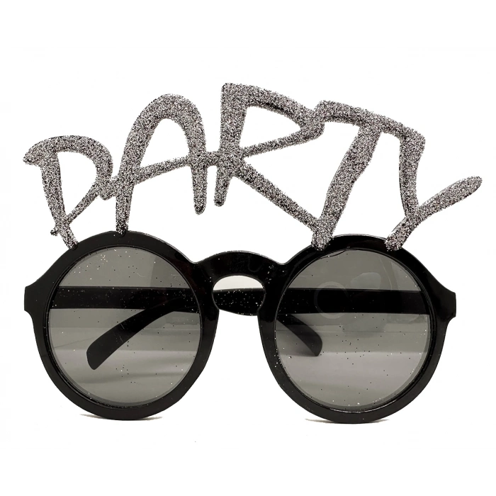 ÇOK SATAN Gümüş Simli Party Yazılı Parti Gözlüğü Show 15x7 Cm