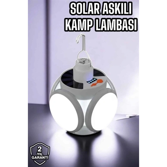 ÇOK SATAN Güneş Enerjili Solar Aydınlatma Kamp Çadır Lambası Şarjlı Ampül Led Şarjlı El Feneri Işıldak