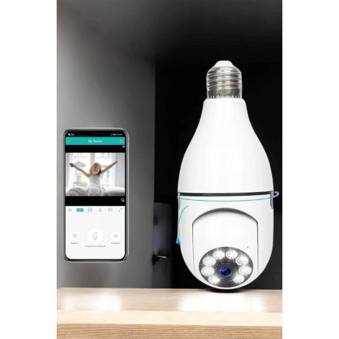 ÇOK SATAN Güvenlik Kamerası Wifi Kamera Duylu Ev Kamerası Wifi Bağlantılı Dönebilen