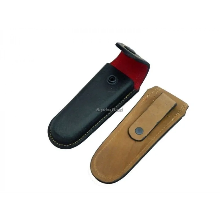 ÇOK SATAN Hakiki Deri Çakı Kılıfı No:4 - 14 cm, Kemerlikli