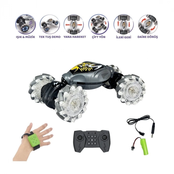 ÇOK SATAN HG4-28 Uzaktan Kumandalı Bilekten Kontrol Şarjlı 2.4G Stunt Araba