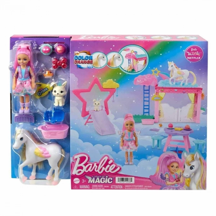 ÇOK SATAN HNT67 Barbie A Touch Of Magic Chelsea ve Pegasus Oyun Seti