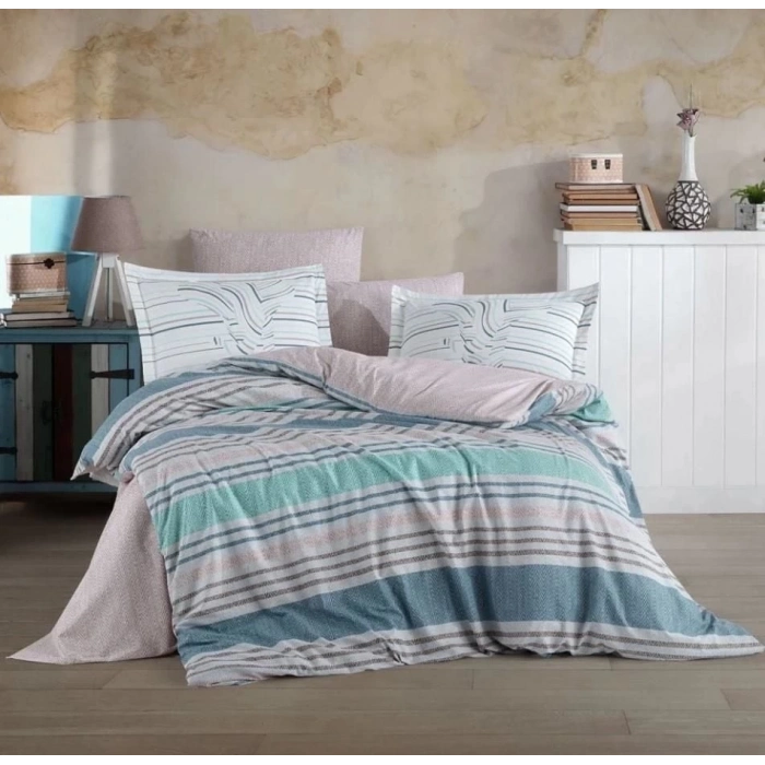 ÇOK SATAN Hobby Çift Kişilik Ranforce Nevresim Takımı Debora Turkuaz